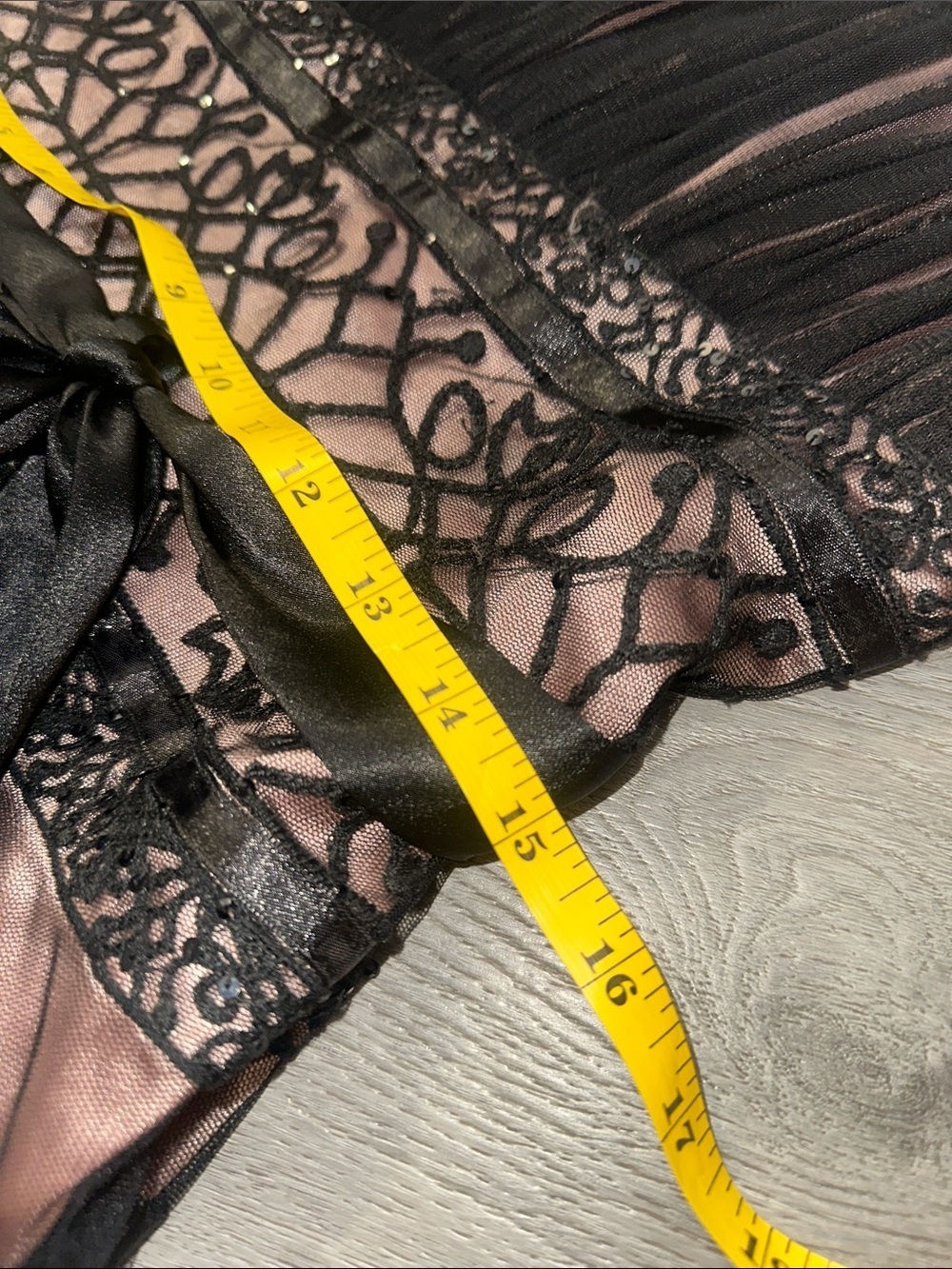 OC by OC Black Lace Overlay Cocktail Dress size 8 - Picture 6 of 8